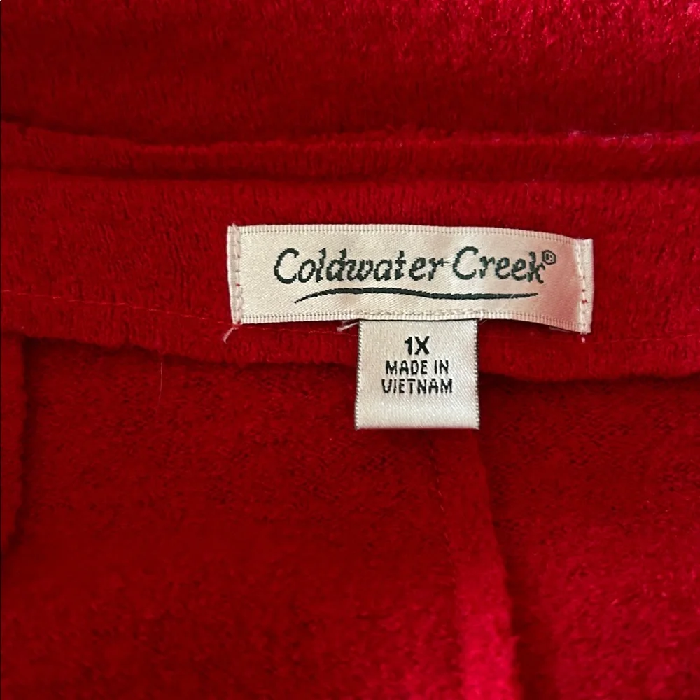 Coldwater Creek Women’s Vintage Artsy Wool Blend Red Holiday Jacket Coat Size 1X - Picture 3 of 15